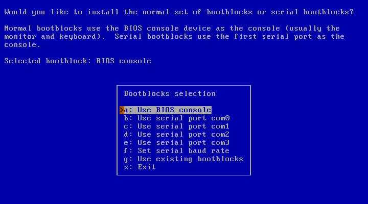 Choosing bootblocks