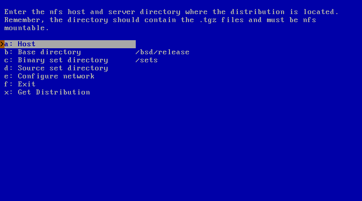 NFS install screen