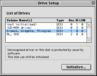 select a drive